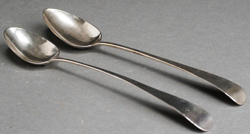 TWO GEORGE III SILVER SERVING SPOONS  3179e1