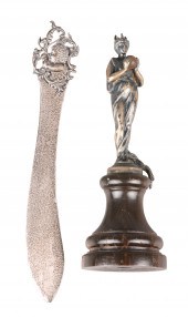 Tiffany sterling statue and letter opener