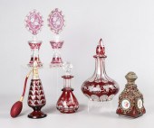 Ruby glass scent bottles and decanter 317e8c