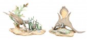 (2) Boehm bisque porcelain figurines,