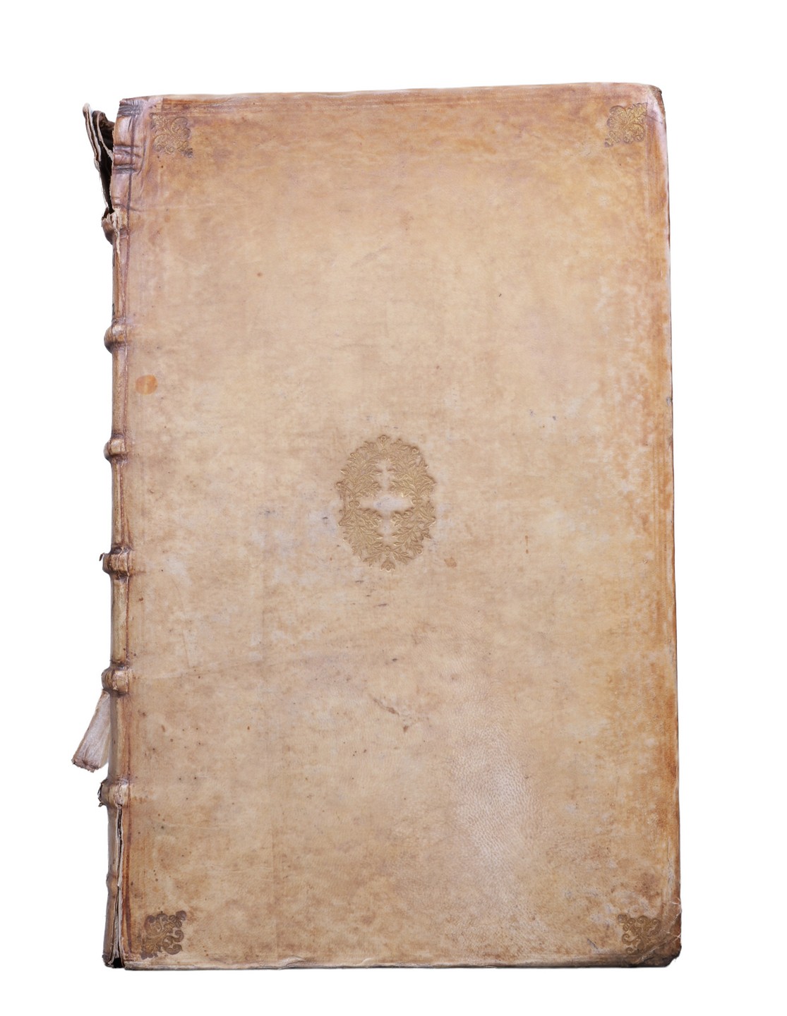 A large vellum bound book of biographies 317f1c