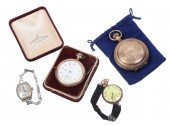 (4) Gold filled pocket watches and wristwatches