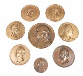 (8) Gilt bronze medallions, c/o (4)