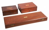 (3) Antique wood boxes, c/o box with