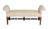 CHIPPENDALE STYLE UPHOLSTERED BENCH  31af46