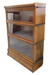 EARLY 20TH C. BARRISTER OAK BOOKCASE,