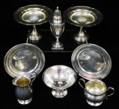 SILVER: STERLING HOLLOWARE, EIGHT PIECES: