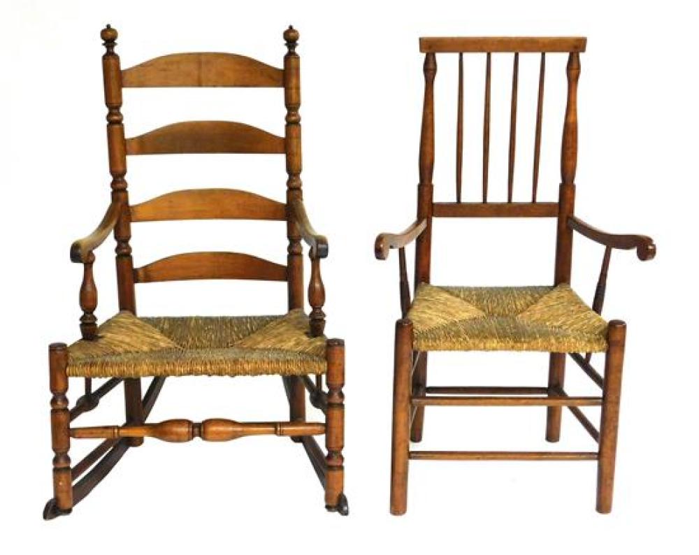 TWO 18TH 19TH C ARMCHAIRS WITH 31b511