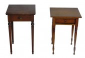 TWO SHERATON STYLE SINGLE DRAWER STANDS: