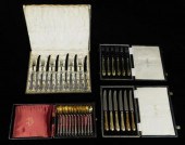 SILVER: FOUR BOXED SETS OF SILVER FLATWARE,