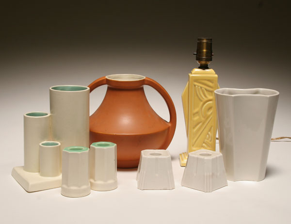 Eight Deco art pottery vessels 4f8fd