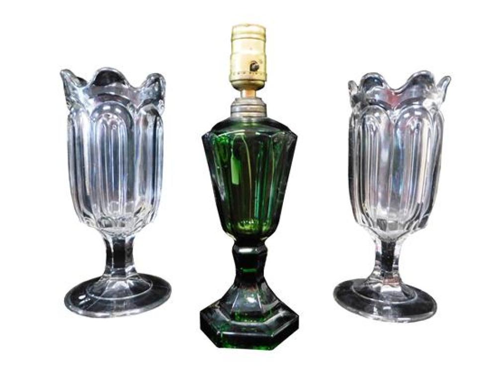 19TH C PRESSED GLASS PAIR OF 31bb0a