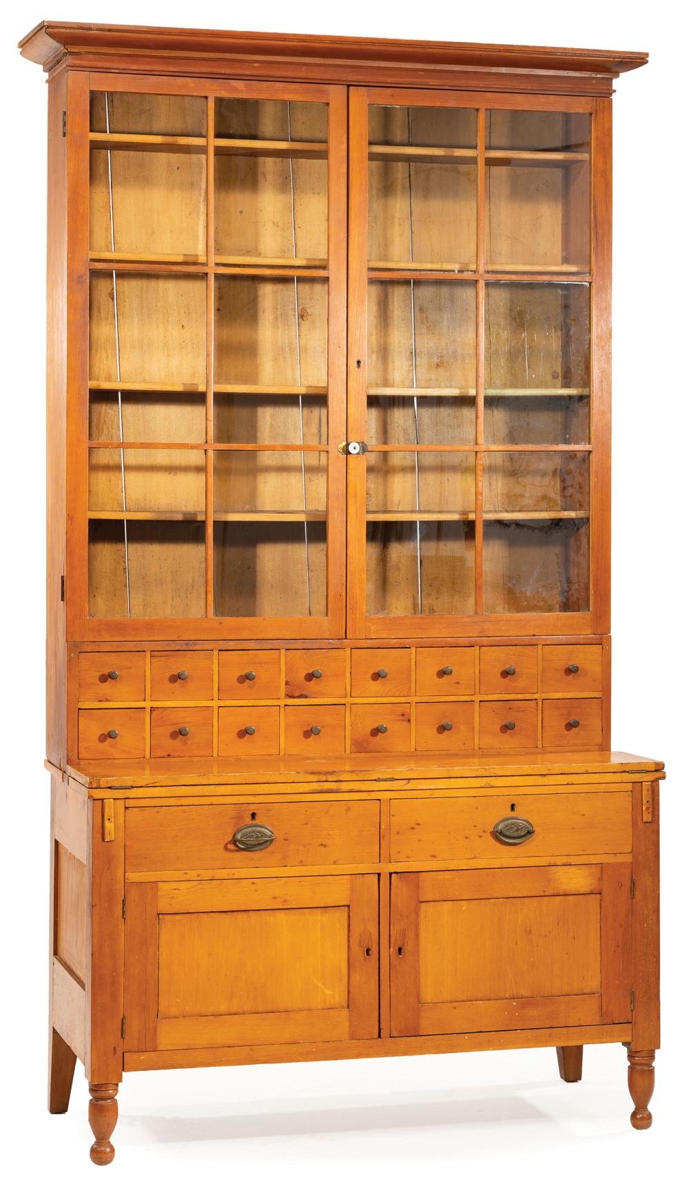 CARVED CHERRYWOOD AND PINE APOTHECARY 319e28