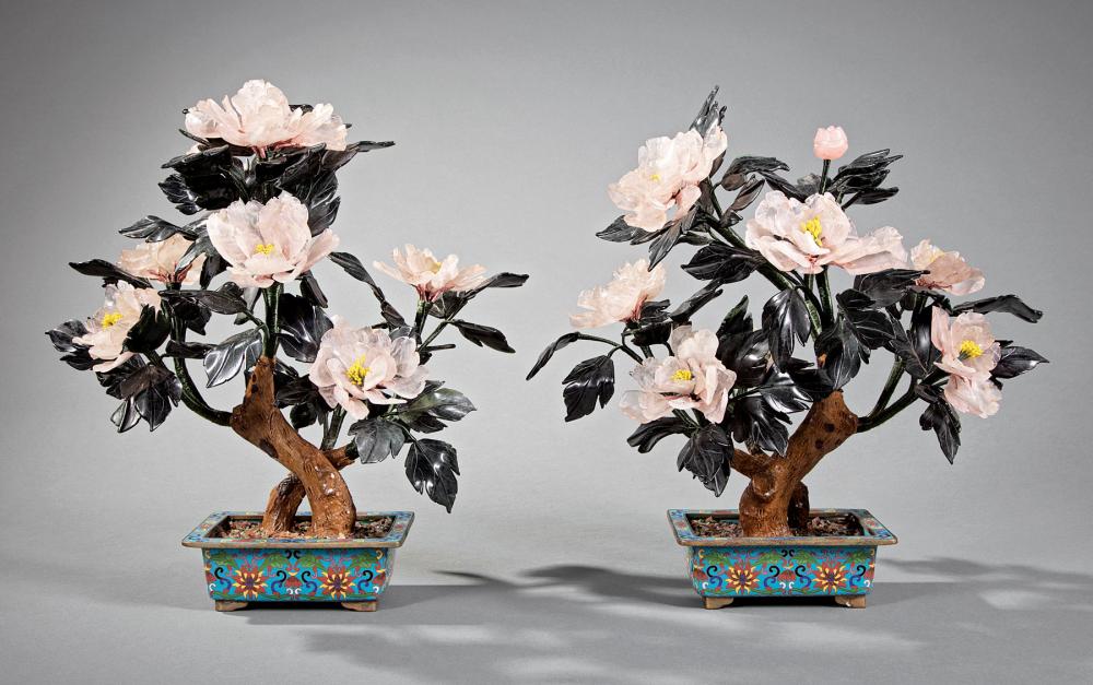 CHINESE HARDSTONE TREES IN ENAMEL 31a691