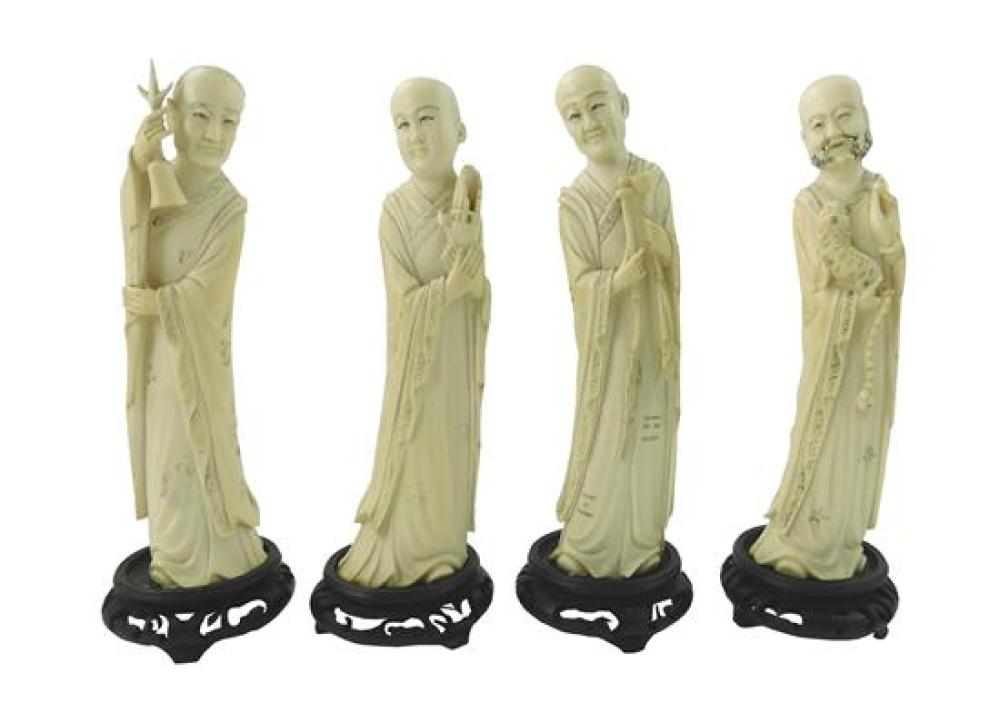 ASIAN SET OF FOUR CARVED IVORY 31cee8