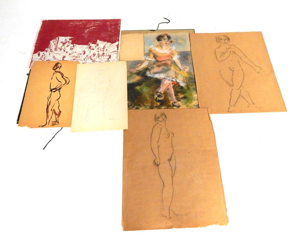 SIX 20TH C WORKS ON PAPER ALL 31d2b8