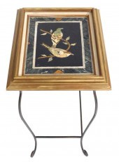 PIETRA DURA PICTURE FRAME MOUNTED ON