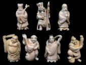 ASIAN: SET OF SEVEN LUCKY GODS OR IMMORTALS,