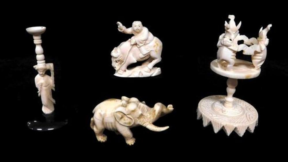 ASIAN FOUR IVORY CARVINGS ASIAN  31d405