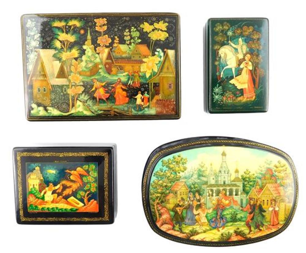 RUSSIAN HAND PAINTED LACQUER BOXES  31d525