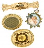 JEWELRY FIVE GOLD FILLED VICTORIAN 31d549