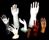 HAND DISPLAY MODELS, EIGHT PIECES TOTAL,