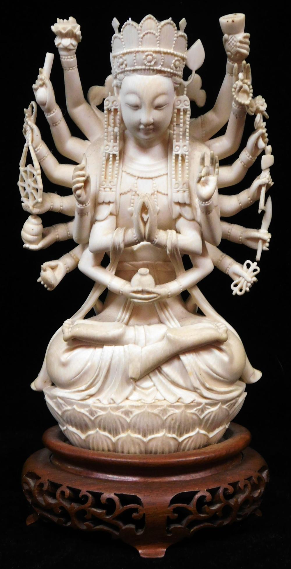 ASIAN CARVED IVORY HINDU OR BUDDHIST 31d5d3