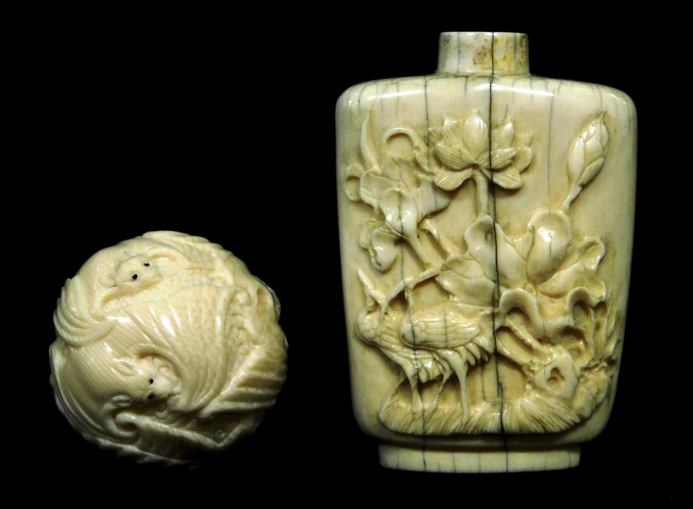 ASIAN TWO PIECES OF IVORY INCLUDING  31d5fb
