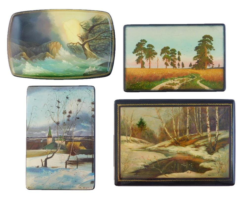 RUSSIAN HAND PAINTED LACQUER BOXES  31d679