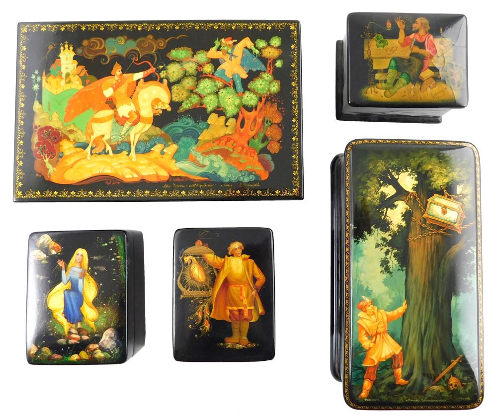 RUSSIAN HAND PAINTED LACQUER BOXES  31d697