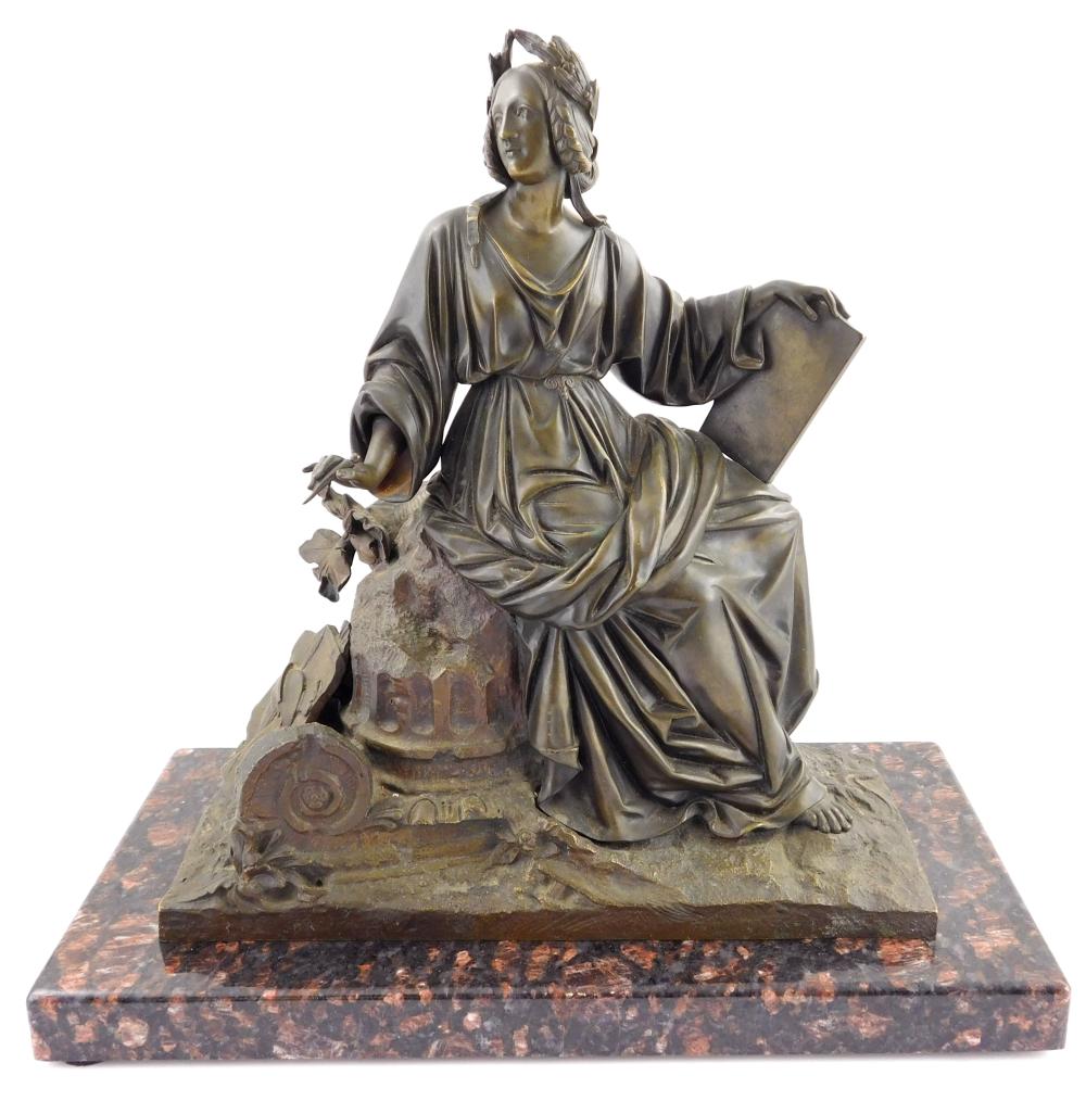 VICTORIAN BRONZE SCULPTURE OF SEATED 31d74f