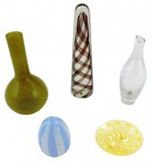 ART GLASS: FIVE PIECES OF VENETIAN GLASS
