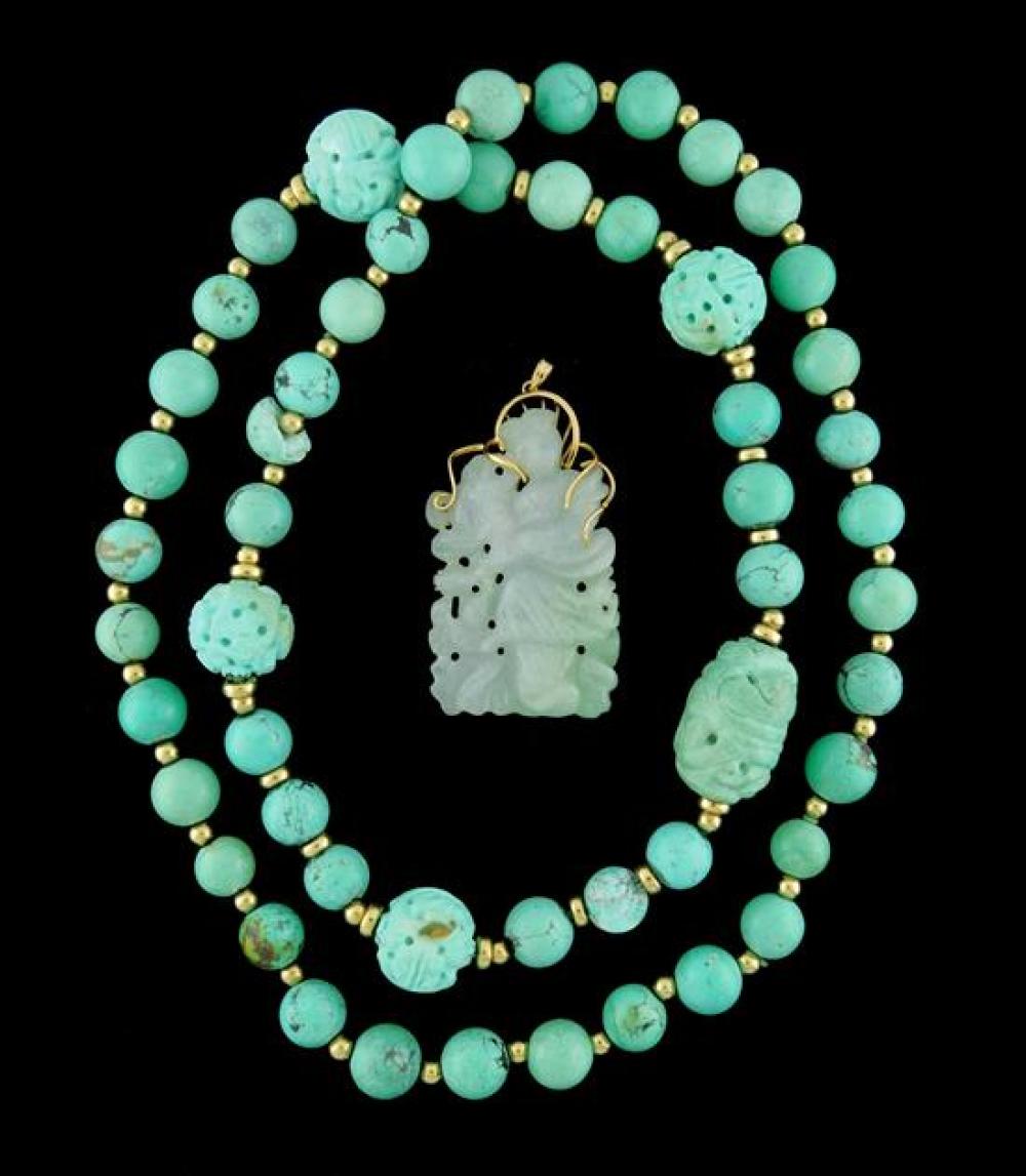 JEWELRY CHINESE TURQUOISE NECKLACE 31d867