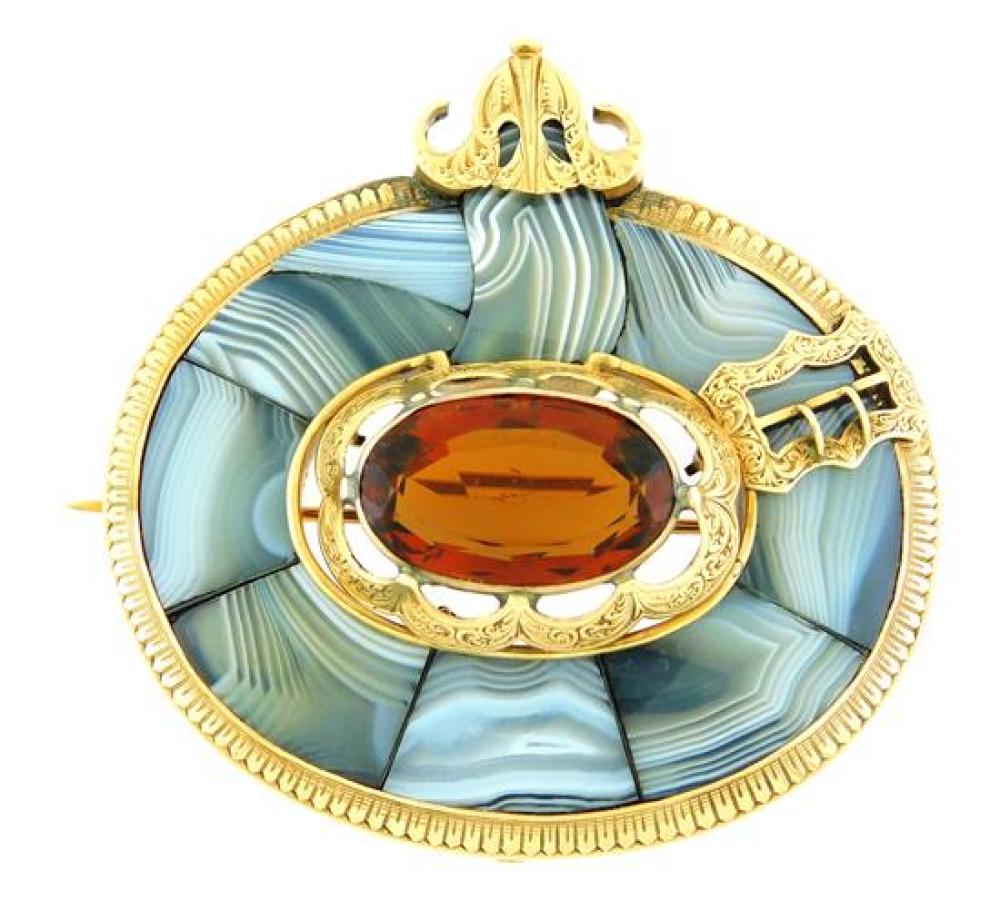 JEWELRY 14K AGATE AND CITRINE 31d87b