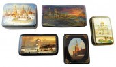 RUSSIAN HAND-PAINTED LACQUER BOXES,