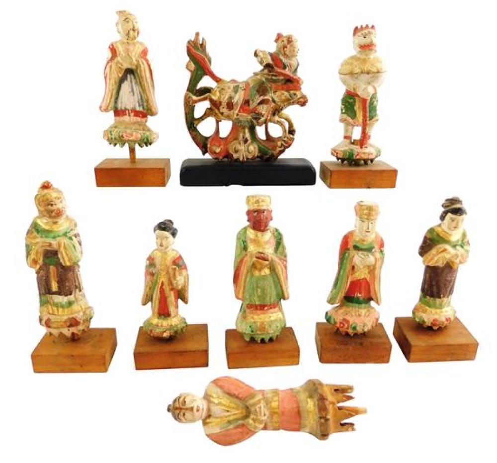 ASIAN: CHINESE CARVED WOOD FIGURES,
