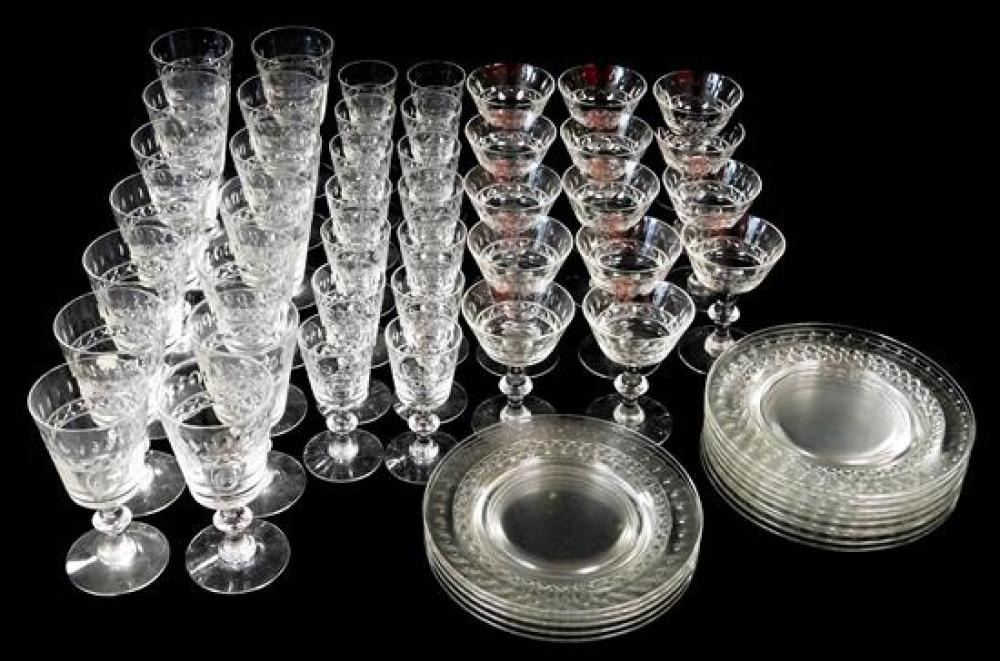 HAWKES STEMWARE AND PLATES WITH 31db35