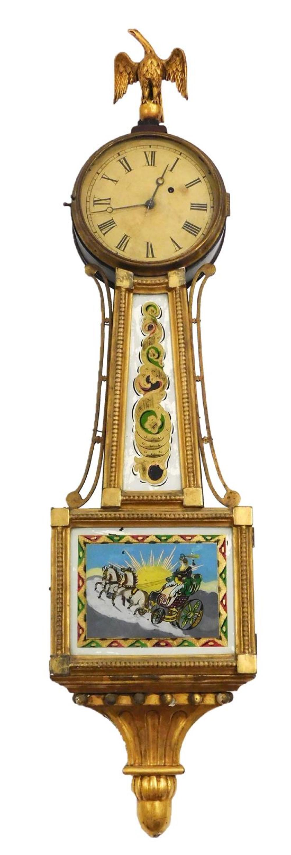 BANJO CLOCK WITH CHARIOTEER EGLOMISE 31db60