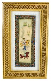 PERSIAN MINIATURE PAINTING ON IVORY