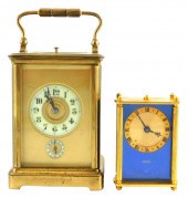 CLOCKS: TWO CLOCKS, ONE FRENCH CARRIAGE