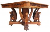 LATE VICTORIAN DINING TABLE WITH CARVED