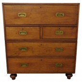 CAMPAIGN CHEST WITH DROP FRONT TOP DESK