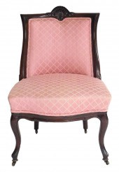 MAHOGANY LADYS SIDE CHAIR WITH DEEPLY