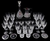 GLASS: CLEAR CUT AND ETCHED GLASS STEMWARE