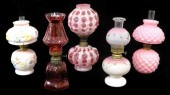 MINIATURE OIL LAMPS ALL WITH PINK  31e294