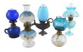 MINIATURE OIL LAMPS ALL WITH BLUE 31e2a0
