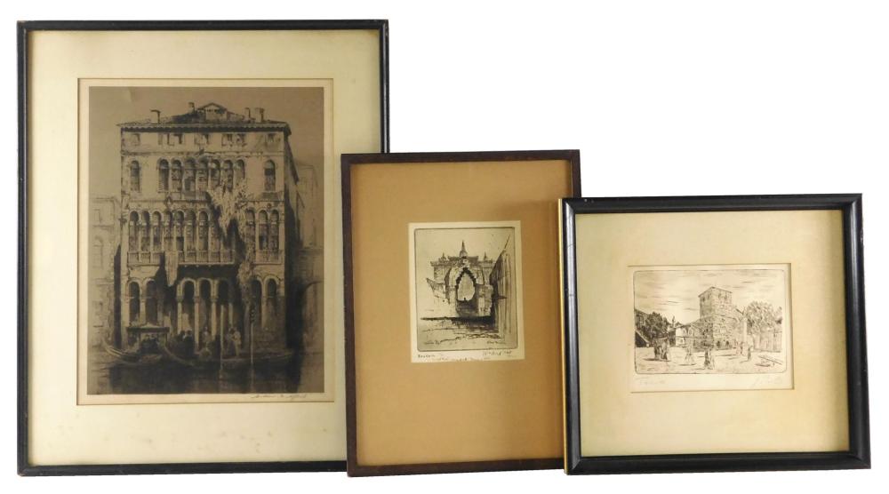 THREE FRAMED ETCHINGS ANDREW F  31e327