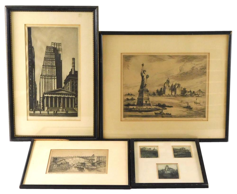 FOUR NYC THEMED PRINTS NAT LOWELL 31e457