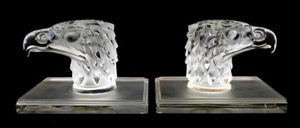 LALIQUE FRANCE PAIR OF EAGLE 31bfb1
