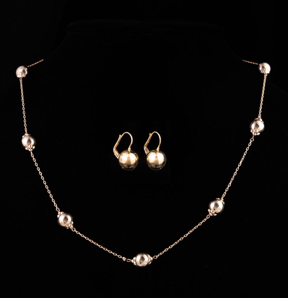14 KT YELLOW GOLD BEAD NECKLACE14 31c03d